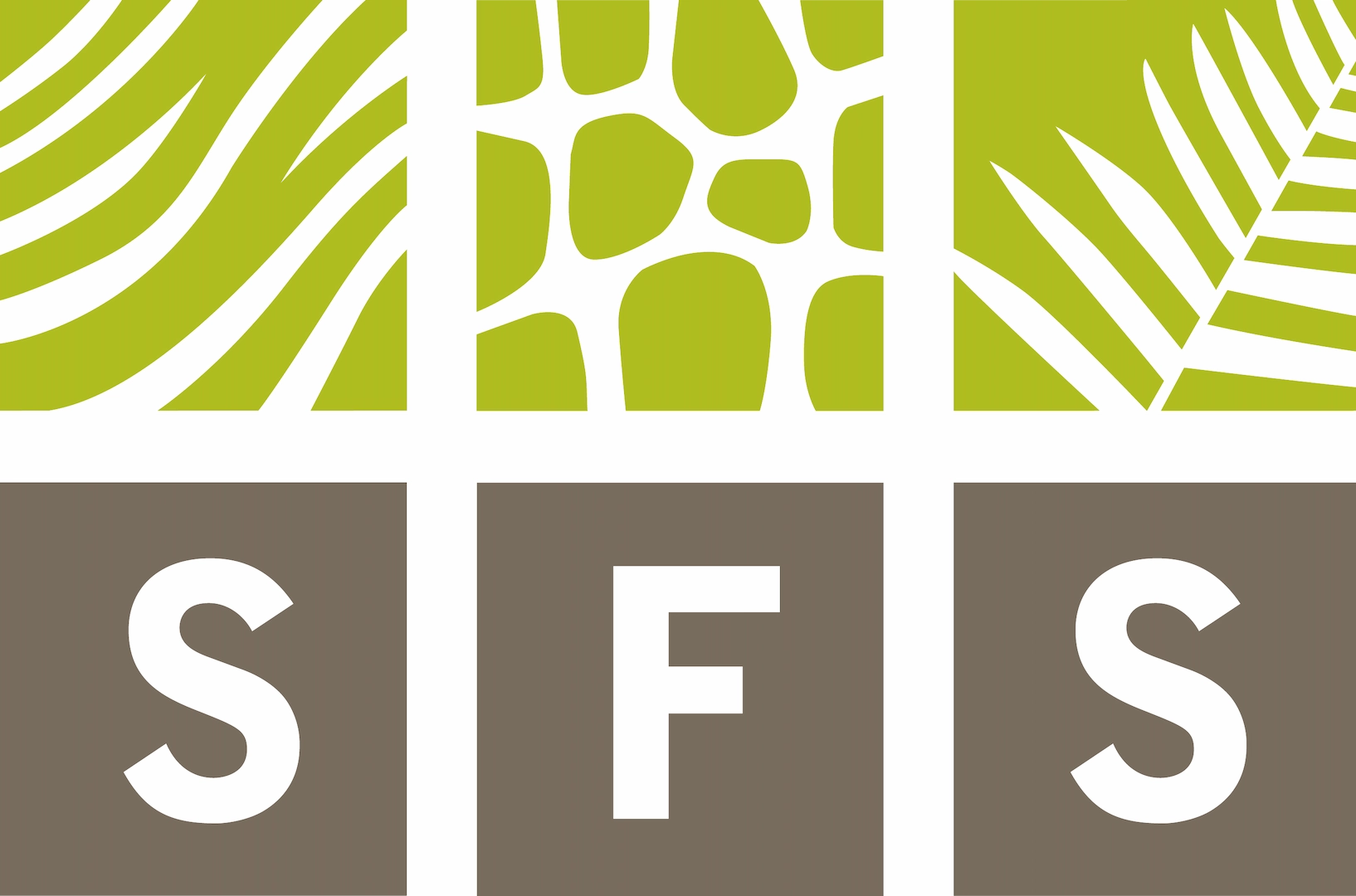 SFS logo with green tiles on top of brown tiles